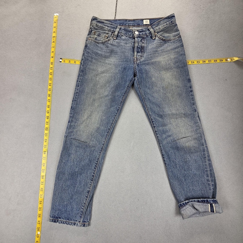 Levis 501 CT Jeans Womens Blue Selvedge White Oak Cone Denim Tapered Fits 28x27